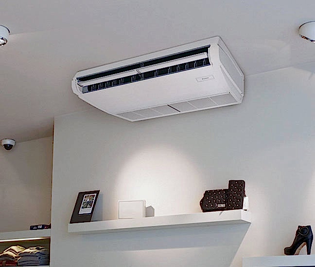 Установка потолочного кондиционера в магазине
